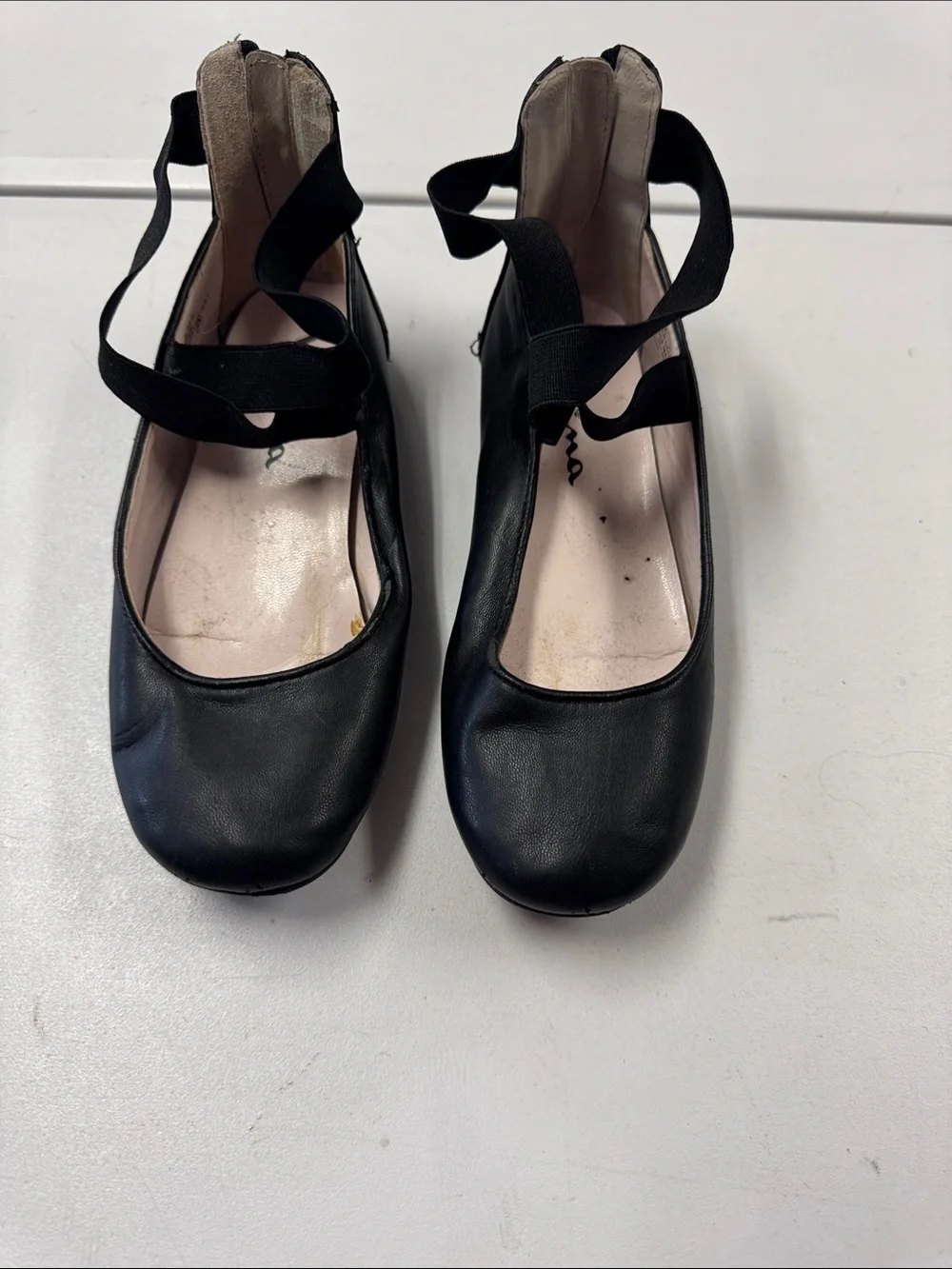 Nina Black Ballet Flats with Crisscross Elastic Straps
